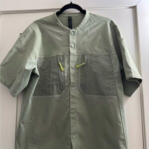 lululemon athletica Olive Green Button-Down Shirt